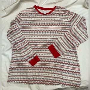 Men’s Lauren Conrad Fair Isle  Christmas Pajama set EUC size XL red white gray